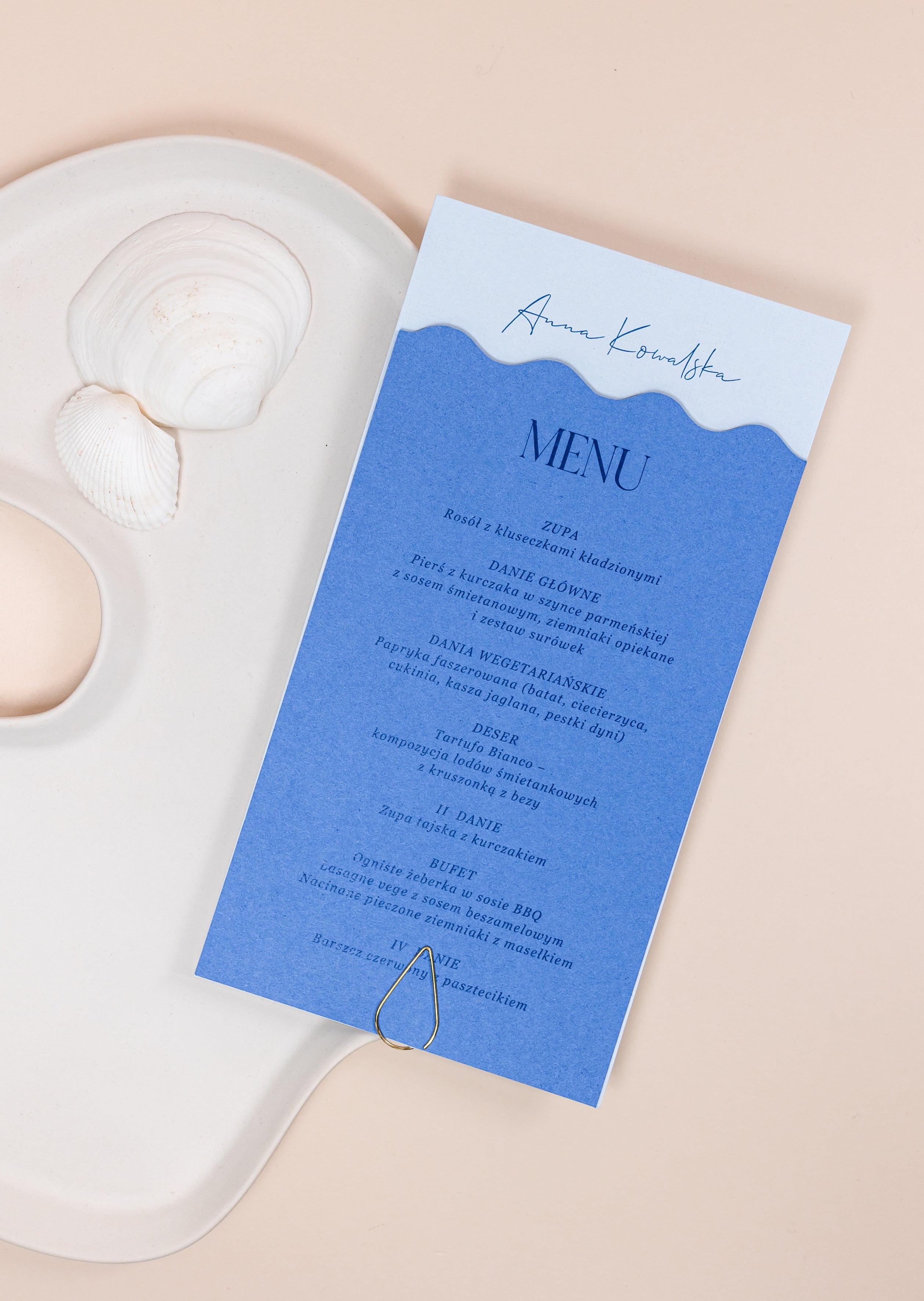 Nowoczesne menu ślubne z kolekcji Santorini